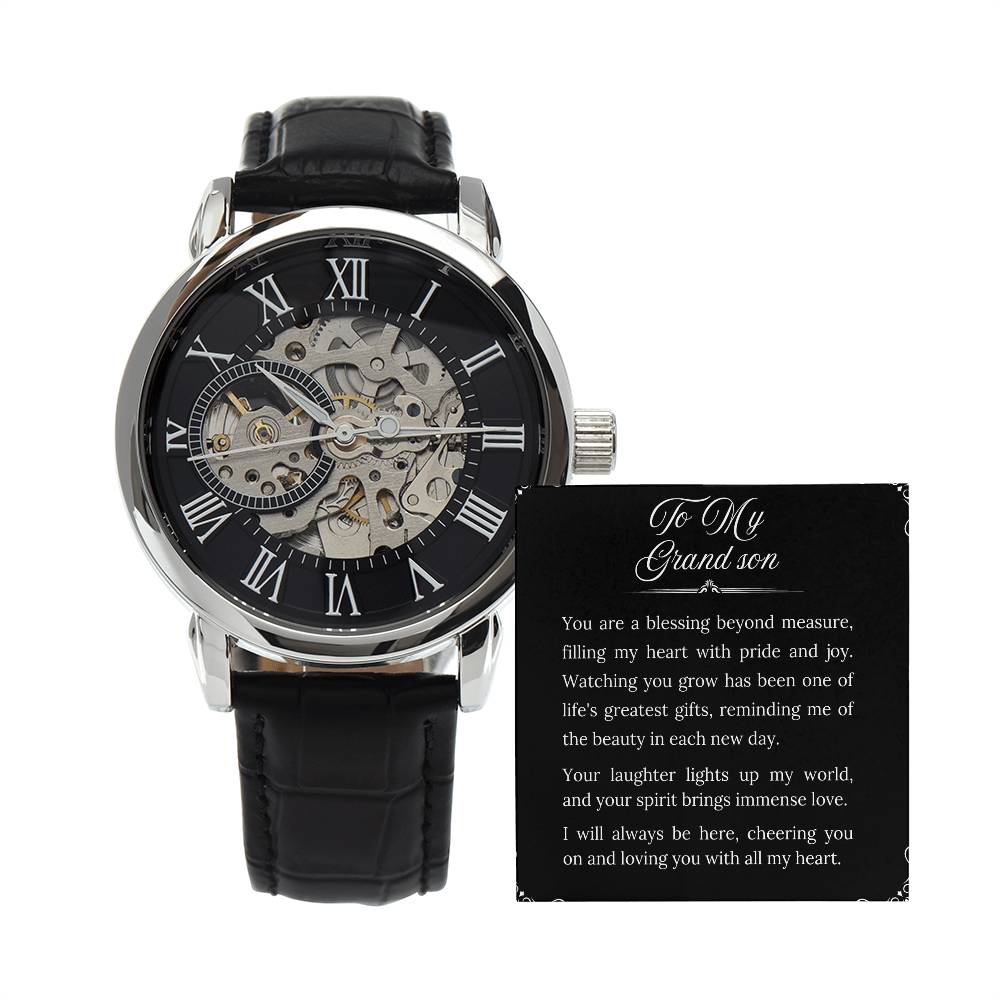 To My Grandson -  Men's Openwork Watch