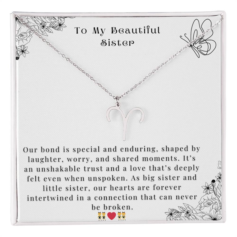 To My Sister - Zodiac Name Necklace